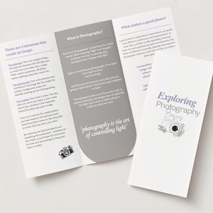 Photography Basics Cheat Sheet Brochure - Digital Download