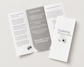 Photography Basics Cheat Sheet Brochure - Digital Download