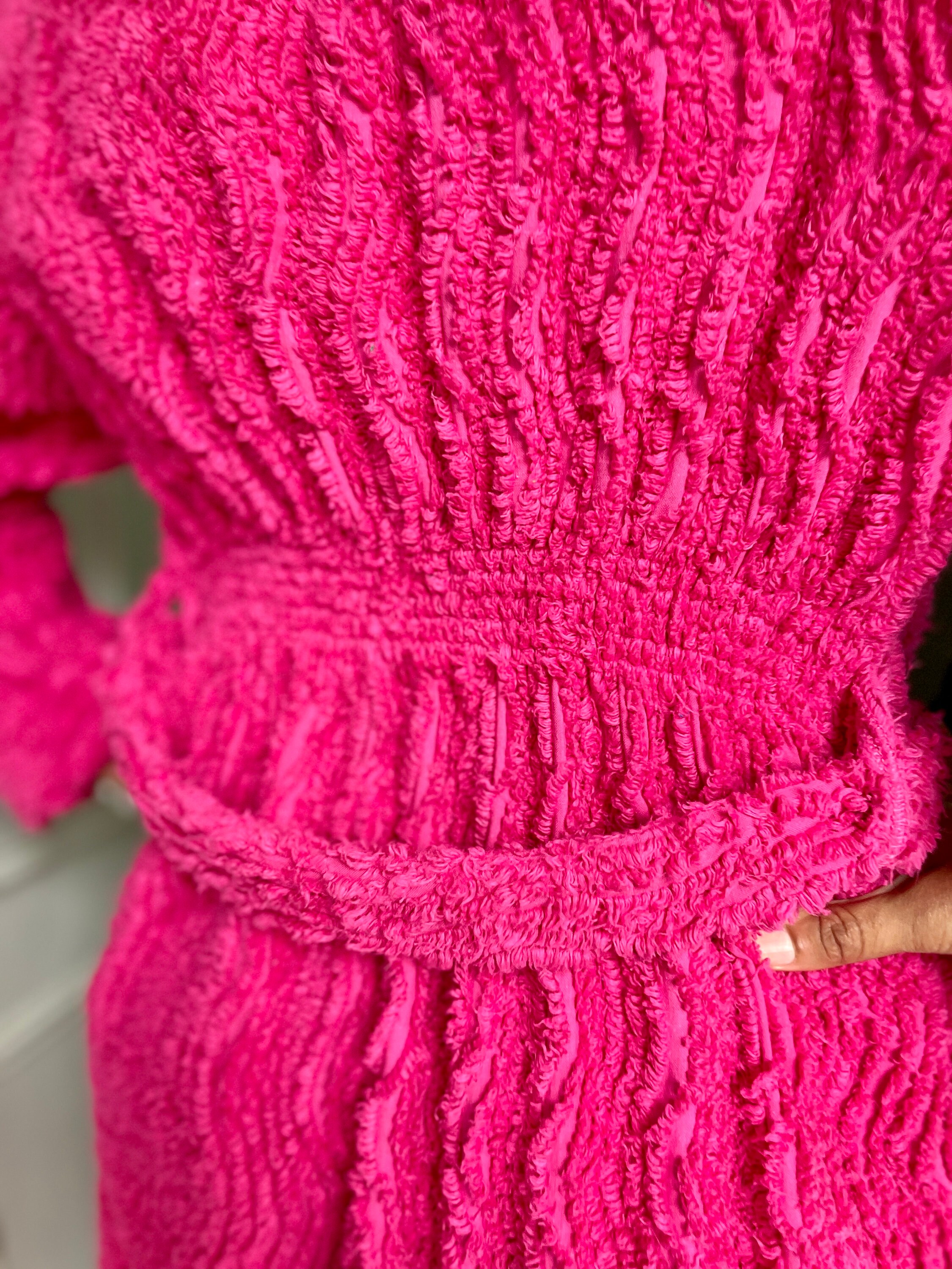 Vintage Style 100 Cotton Chenille Dressing Gown / Robe Hand Made in