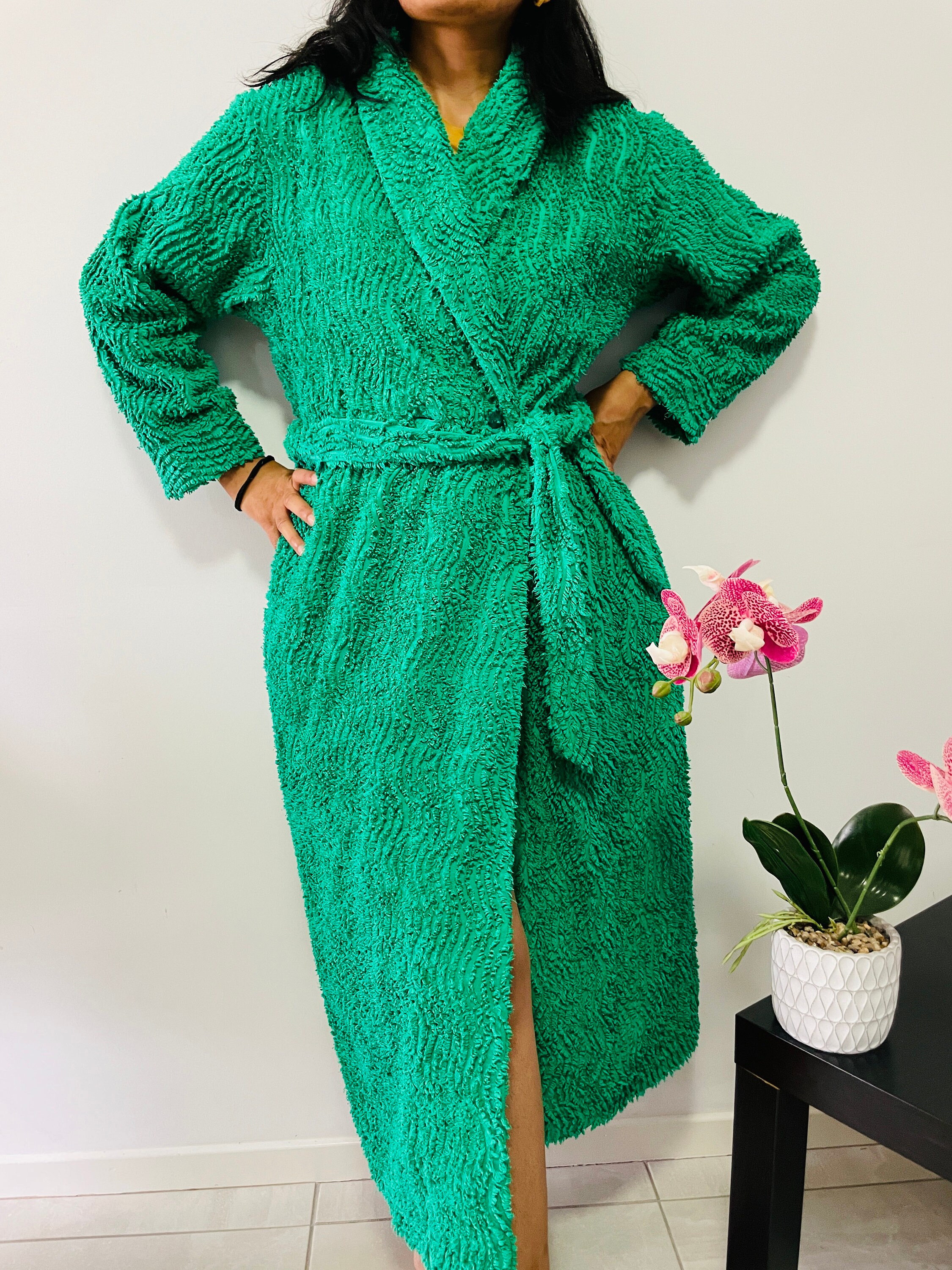 Cotton chenille dressing gown cheap