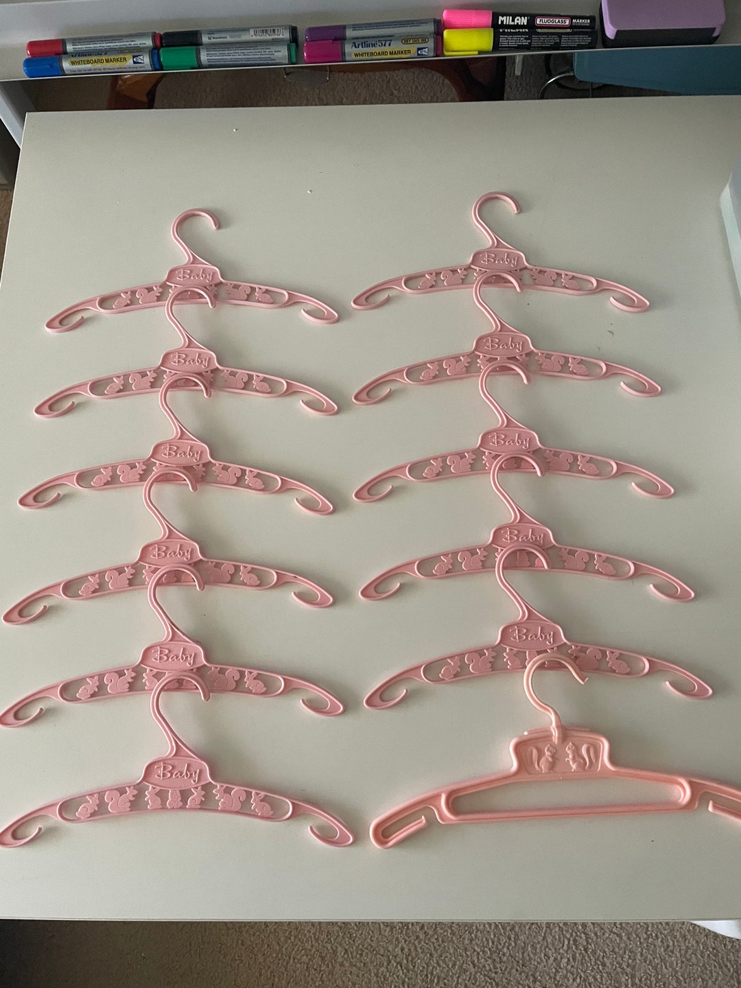 Vintage 1960s Baby Clothes Hangers Set of 12 Pink Hangers Etsy