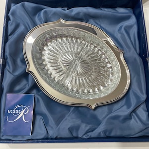 Vintage Rodd Silver and Glass Platter