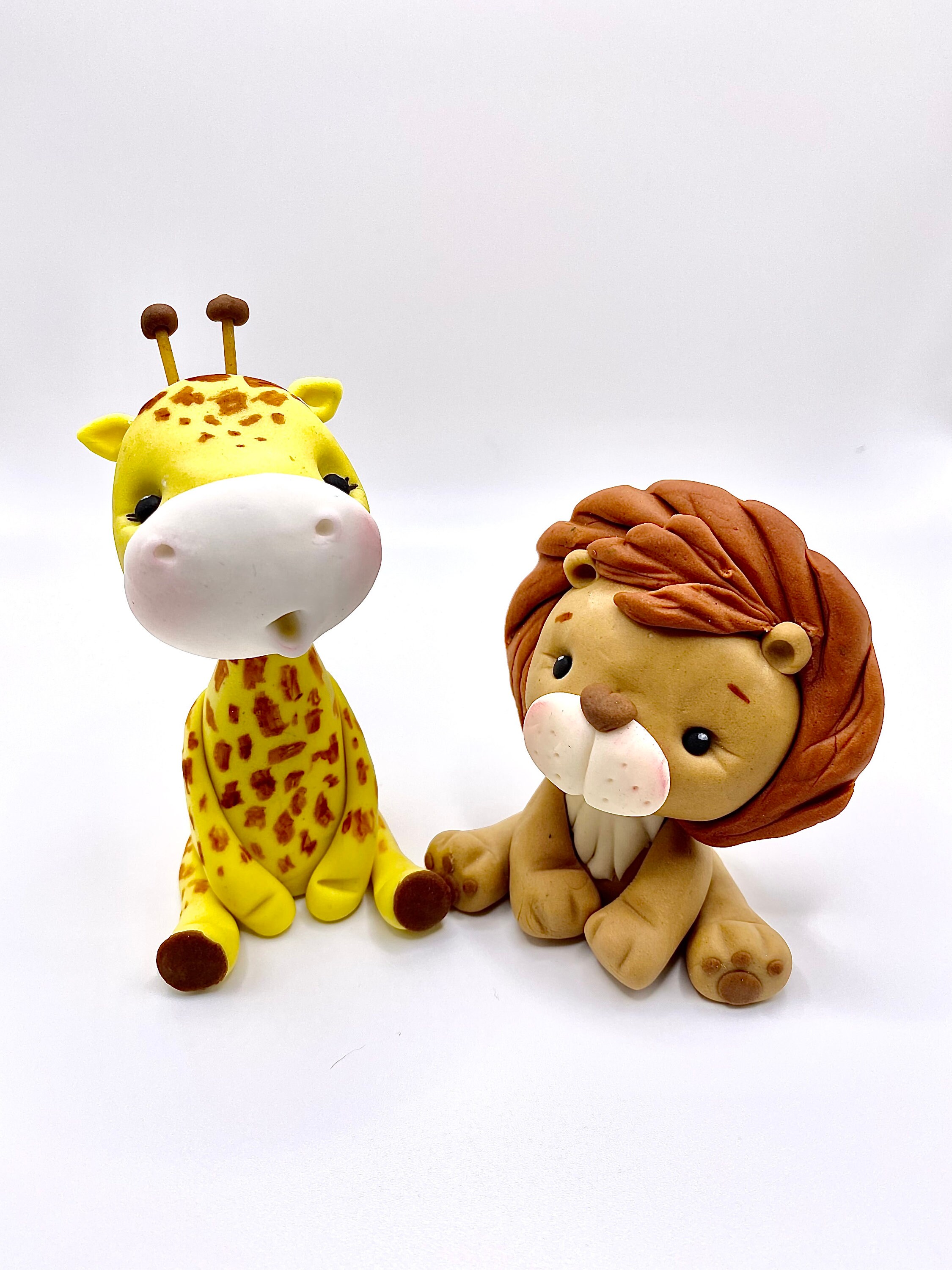 Safari Animal Cake Toppers Cute Baby Fondant Animals Etsy UK
