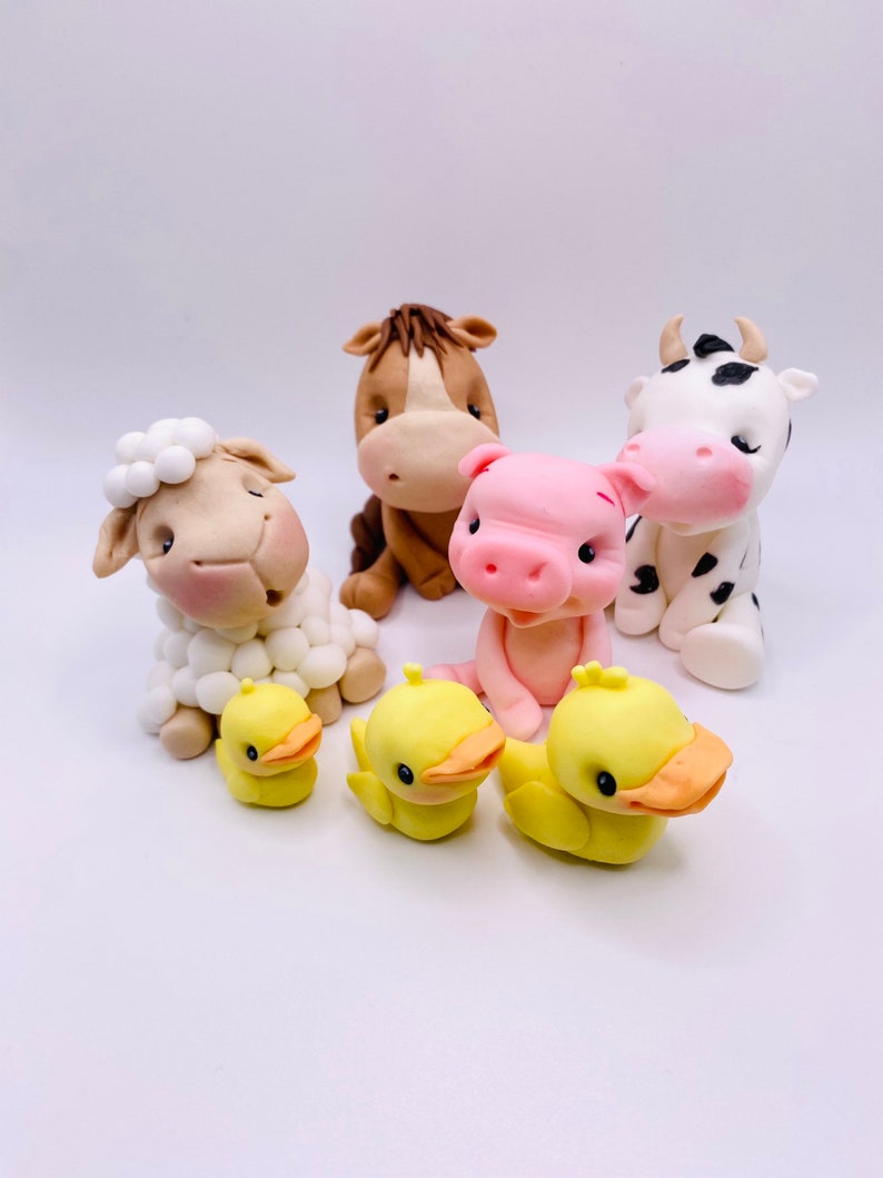 Farm Animal Cake Toppers Cute Baby Fondant Animals Etsy UK