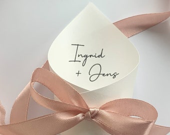 Personalized Wedding Confetti Cones and Biodegradable Confetti | Set of 10 | Luxe Paper Design | Subtle Shimmer | Handcrafted | Style #38