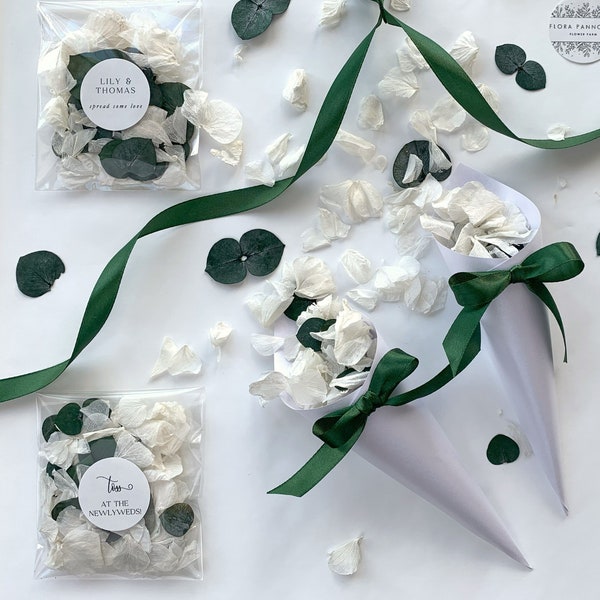 Hydrangea & Eucalyptus | Biodegradable Wedding Confetti Packets Set of 10 | Natural Confetti | Petal Toss | Wedding Exit | Hochzeit Konfetti