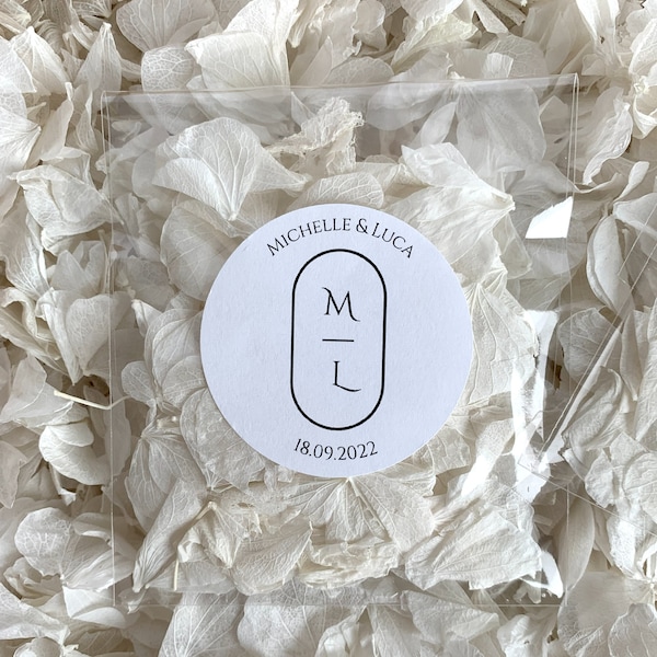 Snow White Hydrangea | Biodegradable Wedding Confetti Packets Set of 10 | Natural Confetti | Petal Toss | Wedding Exit | Hochzeit Konfetti