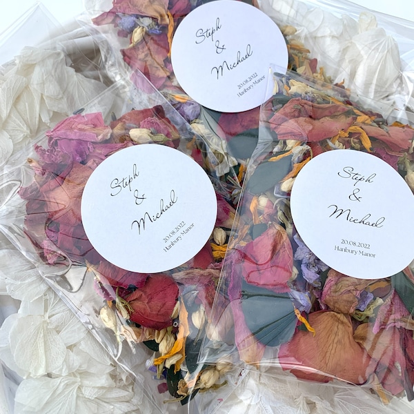 Biodegradable Wedding Confetti Packets | Set of 10 | Natural Confetti | Petal Toss | Wedding Exit | Hochzeit Konfetti | Style #2