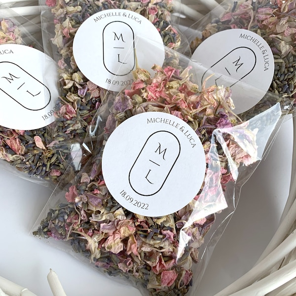 Biodegradable Wedding Confetti Packets | Set of 10 | Natural Confetti | Petal Toss | Wedding Exit | Hochzeit Konfetti | Style #5