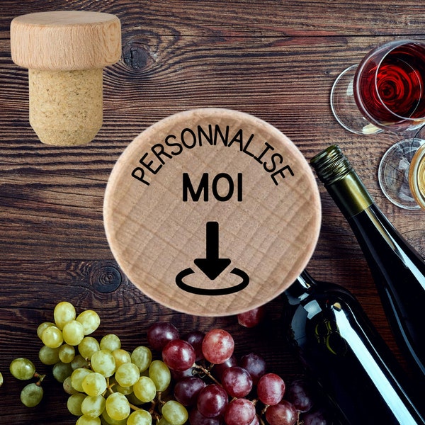 Bouchon de vin en bois personnalisable personnalisé