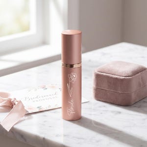 Engraved Birth Flower and Name Perfume Bottle, Custom Mini Sprayer, Personalized Travel Perfume Atomizer, Unique Birthday Gift, Gift for Her