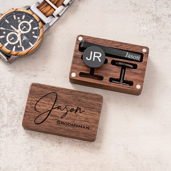 Set Gemelli E Fermacravatta In Argento Vero Per Uomo - Con Custoria Elegante - Regalo Uomo Di Qualità