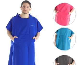 Adults Microfibre Changing Robe: Hooded Poncho Towel for Surfing & Swimming