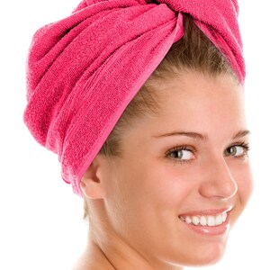 Cotton Hair Turban: Quick-Drying Absorbent Towel Wrap Pink