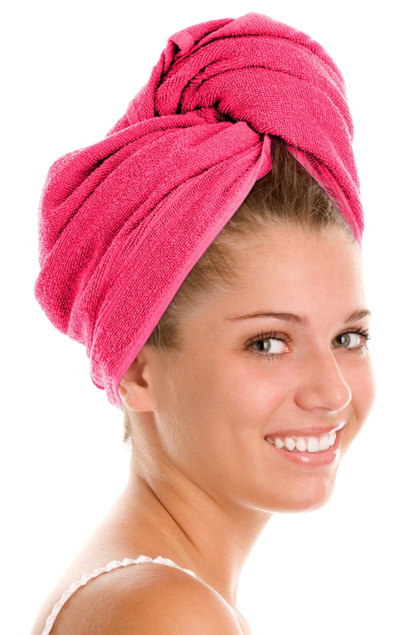Cotton Hair Turban: Quick-Drying Absorbent Towel Wrap Pink