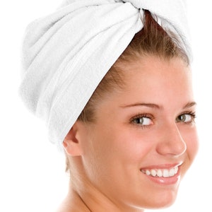 Cotton Hair Turban: Quick-Drying Absorbent Towel Wrap White