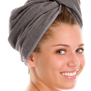 Cotton Hair Turban: Quick-Drying Absorbent Towel Wrap Slate