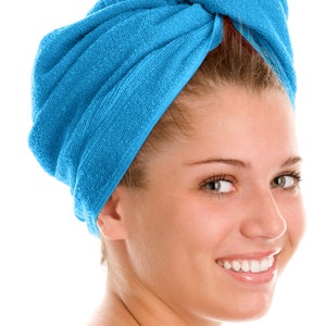Cotton Hair Turban: Quick-Drying Absorbent Towel Wrap Aqua