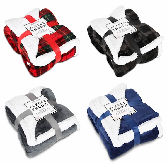 Sherpa Fleece Blanket: Cosy Double Layered Throw (150x200cm)