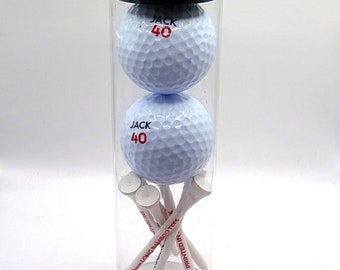 Golfers Gift Set. Personalised Golf Balls & Tees in Gift Tube. Golf, Gift, Birthday, Anniversary, Wedding