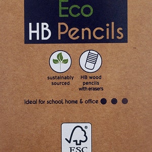 Box of 10 Printed Personalised Pencils. Add any name or Message. Eco HB pencils FSC certified, image 3