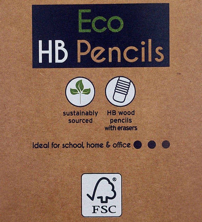 Box of 10 Printed Personalised Pencils. Add any name or Message. Eco HB pencils FSC certified, image 3