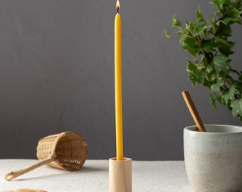 Handmade Beeswax Candle: 100% Natural, Cotton Wick