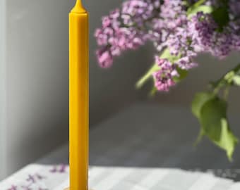 Handmade Beeswax Taper Candle: Natural Minimalist Table Decor