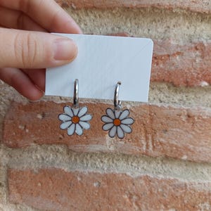 Resin stained glass heart dangle earrings