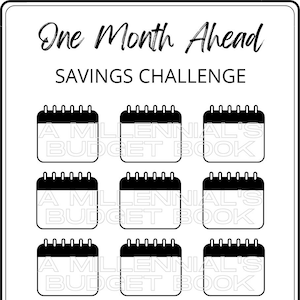 One Month Ahead Savings Challenge Tracker