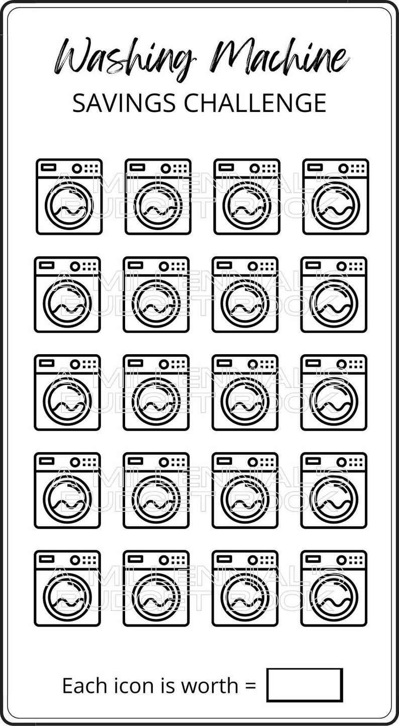 Washing Machine Savings Challenge Etsy