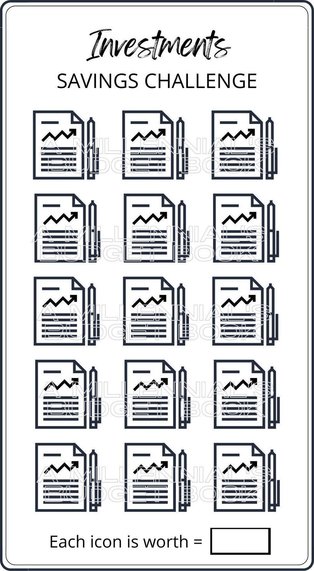 Investments Savings Challenge Tracker Etsy