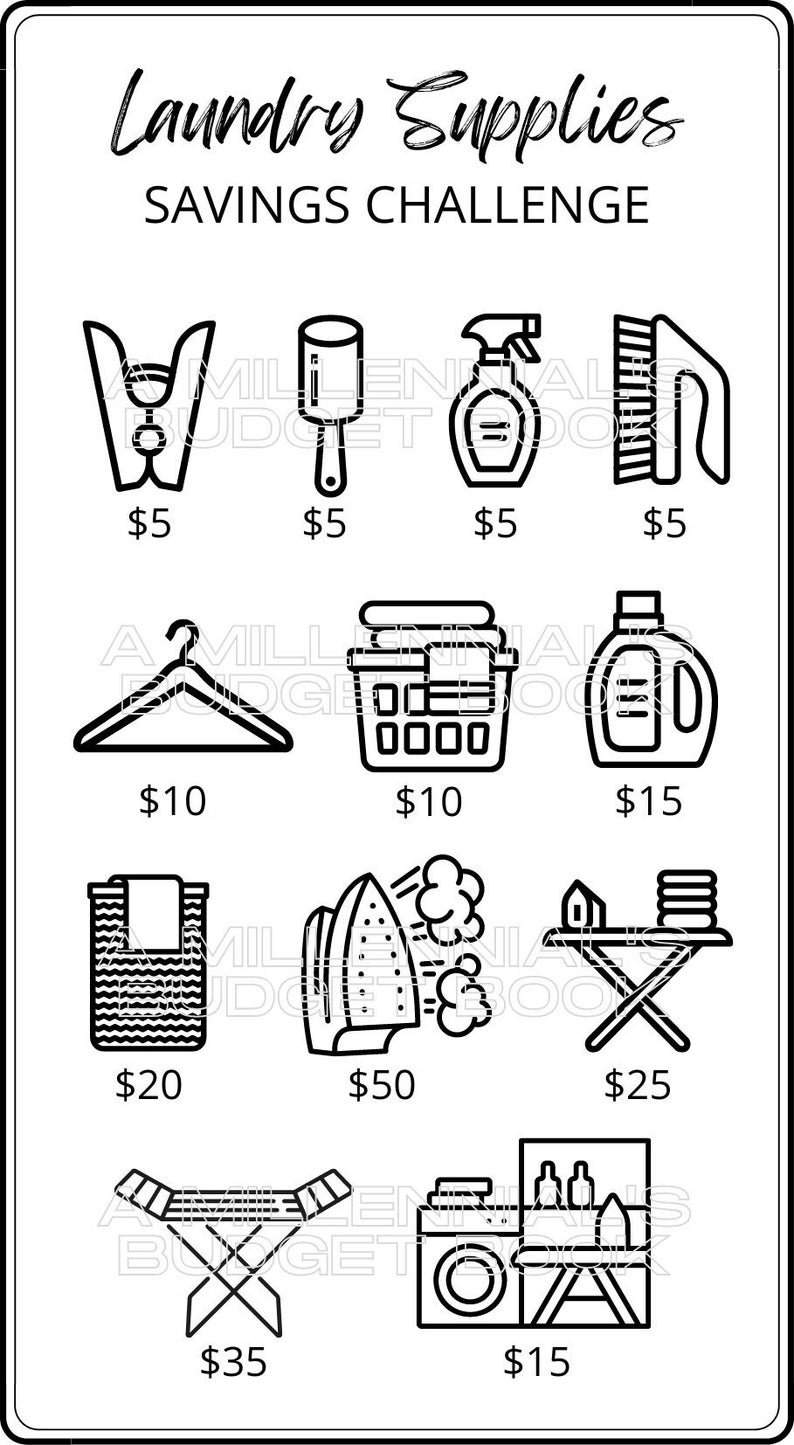 Laundry Supplies Savings Challenge Etsy