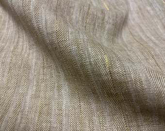 NEW High Class 100% Linen Gold Lurex Fabric