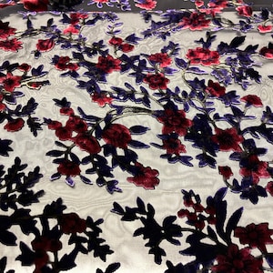 NEW High Class Floral Viscose Silk Velvet Devore Fabric (See Description)
