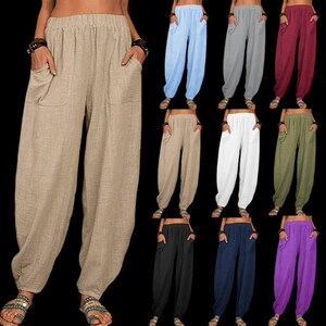 Nieuwe snoepkleuren 100% katoenen broek vrouwen hoge taille zomer casual herem broek s-5XL basic gratis verzending wereldwijd (lees de beschrijving)