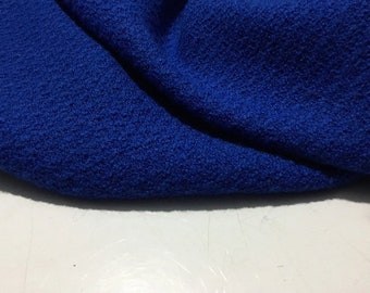 Blue worsted wool fabric by the yard