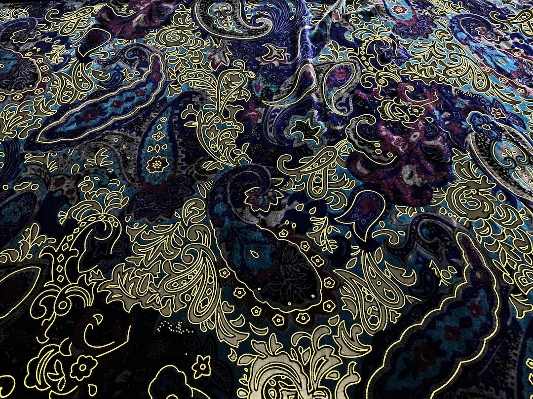 NEW High Class Paisley Viscose Silk Velvet Devore Fabric - Etsy