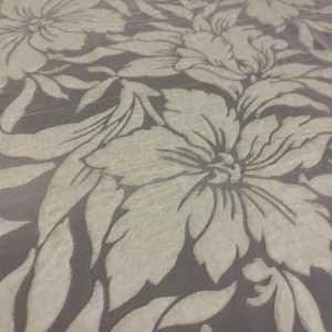 NEW High Class Ivory Viscose Silk Velvet Floral Devore Fabric
