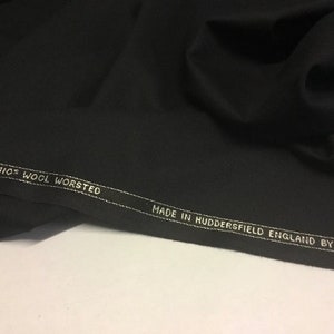 NEW High Class Black Luxury Super 110’s Wool Worsted Made In Huddersfield England By Taylor & Lodge Suiting Fabric