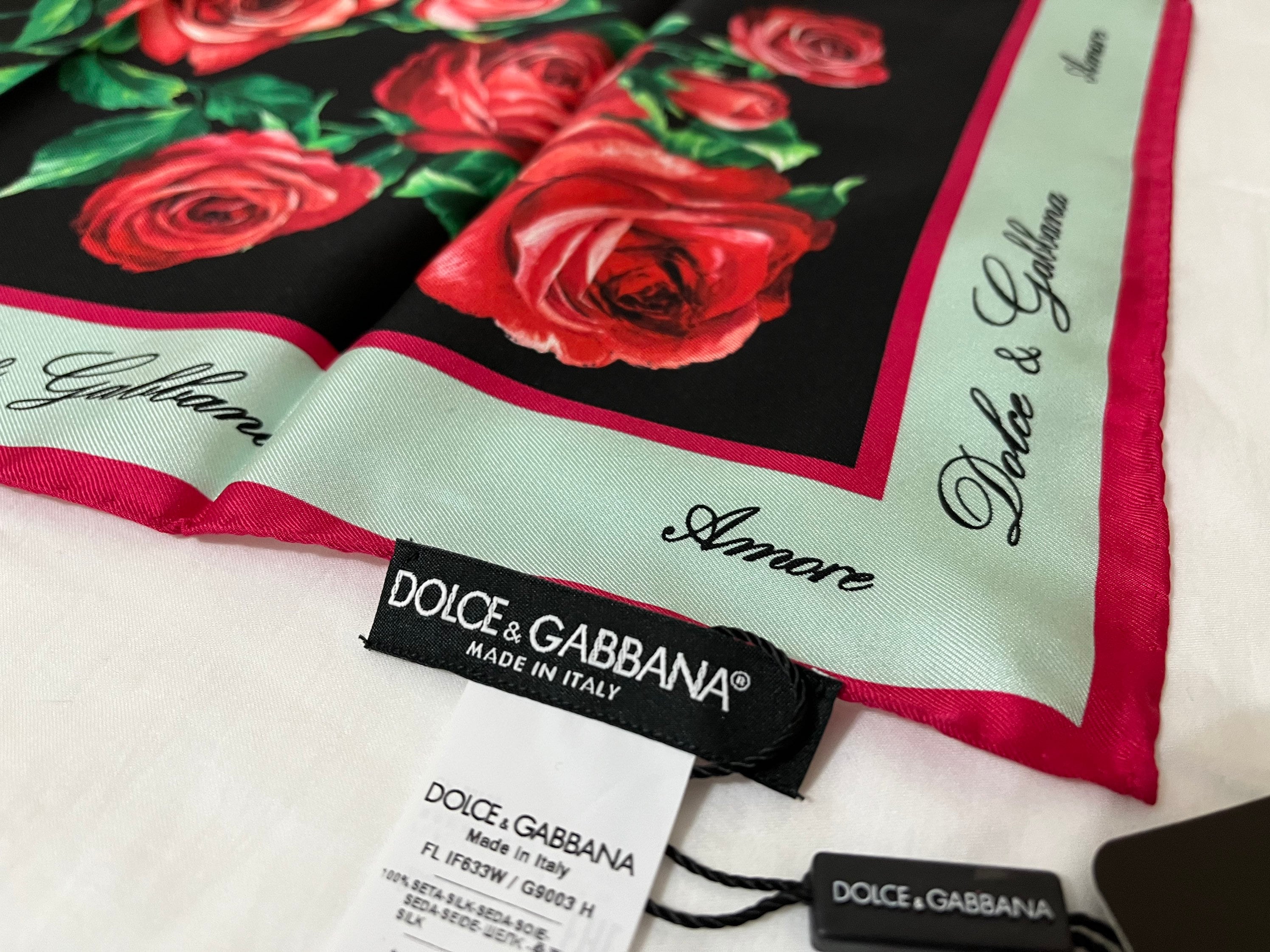 Dolce & Gabbana Scarf Dust Pink Roses & Butterflies Extra Long Chiffon -  Como Milano