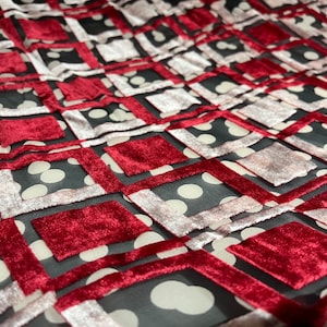 NEW High Class Square Viscose Silk Velvet Devore Spot Print Fabric