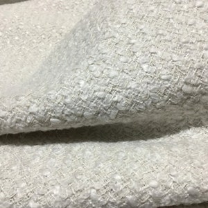 NEW High Class Ivory Cream Wool Tweed Boucle Gold Lurex Fabric