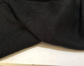 NEW High Class Black Crushed Viscose Linen Fabric