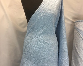 NEW High Class Light Blue Floral Jacquard Cloque Lurex Fabric