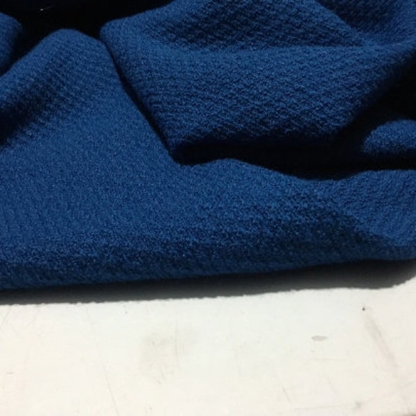 NEW High Class Couture Blue 100% Wool Fabric