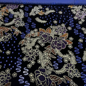 NEW High Class Floral Viscose Silk Velvet Devore Fabric