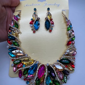 NYA Högklassiga Örhängen i Geometriskt Örhänge i Legering med Konstgjorda Ädelstenar för Damer, Halsband, Smycken, Gåva, Presentsmycken, Modesmycken
