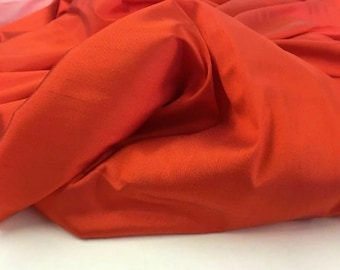 NEW High Class Orange Stretch Silk Slub Dupion Fabric