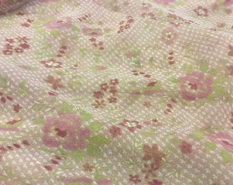 NEW High Class 100% Pure Silk Chiffon Floral Print Fabric